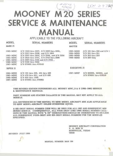 More information about "Early Mooney 62' - 67' Service & Maintenance Manual"