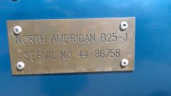 B25 data plate