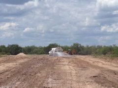 Laying the caliche