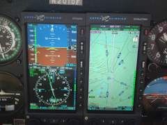 On our way back to 9X1 after staying the night in Tulsa.  Big crosswind.