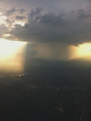 The only weather we had flying - just out of Houston on the way Saturday