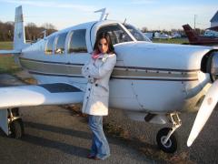 Amelia, my sister, with the Mooney