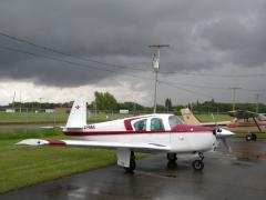 Landing in Yorkton. We just beat the thunderstorms!