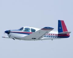 1963 Mooney M20C N6886U in flight over Findlay, OH