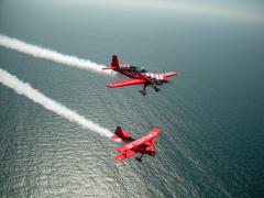 Oracle stunt planes 2 miles off-shore Del Mar, Ca.