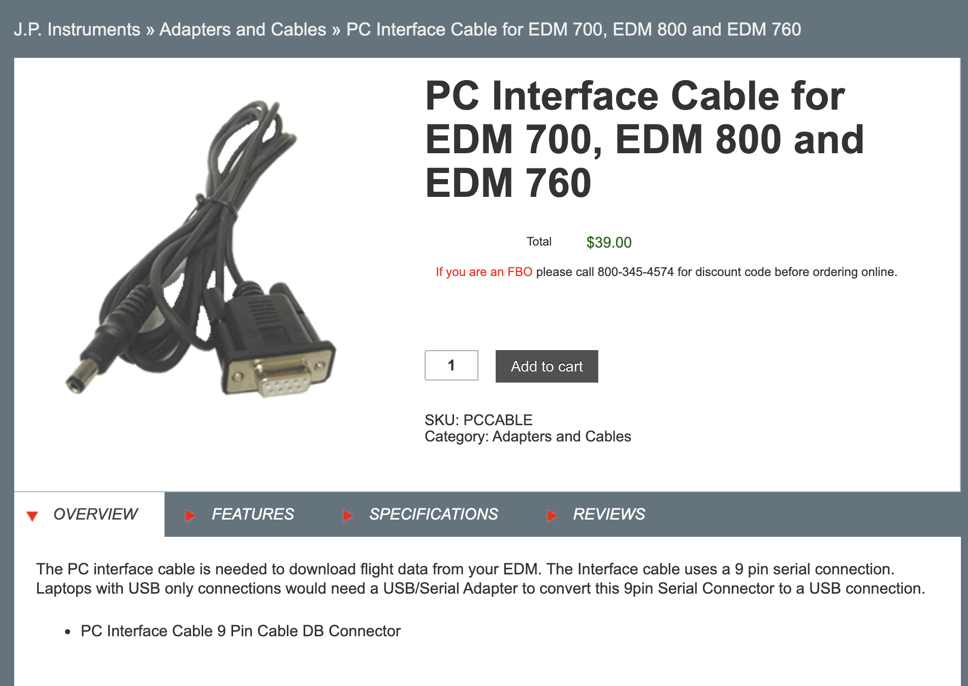 JPI USB Download Box plus JPI Serial Interface Cable SOLD - Avionics ...