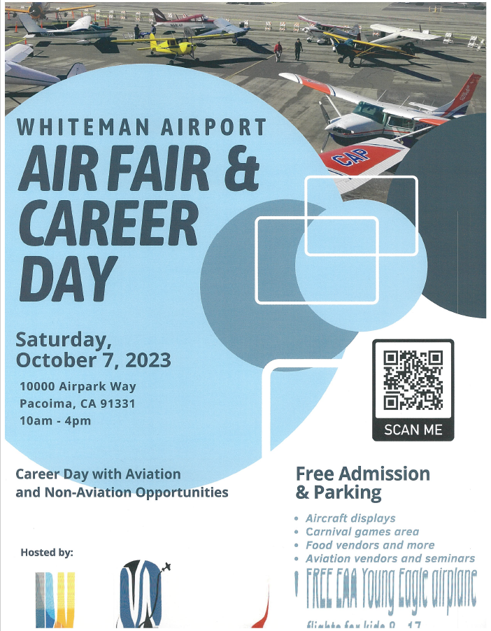 Saturday OCT 7th, Whiteman airport open day